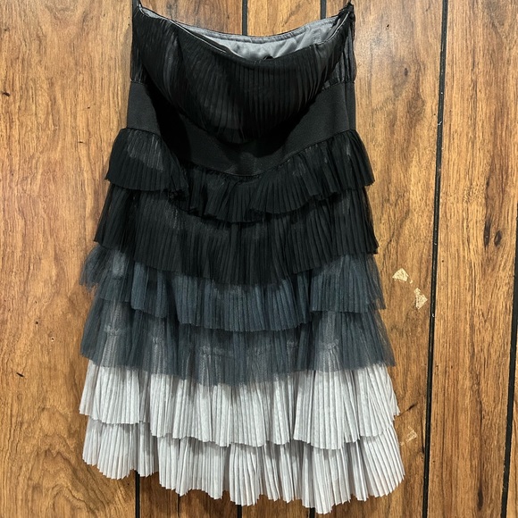 Black and gray Y2K raffle strapless party dress size Small - Picture 1 of 14